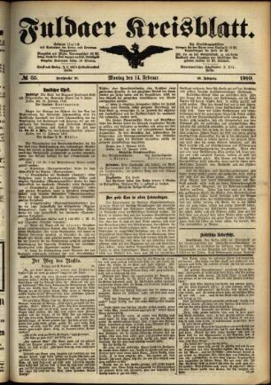 Ausgabe vom Montag, den 14. Februar 1910.