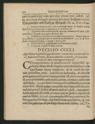 Decisio CCCLI. - CCCLXXXI.
