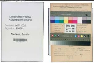 Entnazifizierung Amalie Mertens , geb. 04.10.1912 (Bibliothekarin)