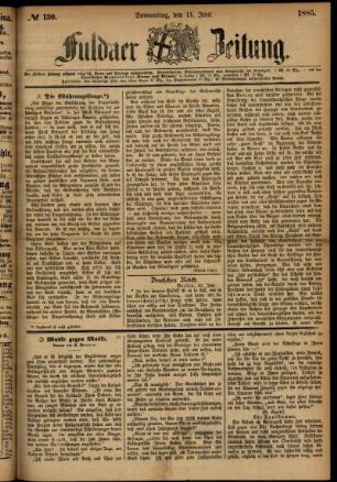 Ausgabe vom Donnerstag, den 11. Juni 1885.