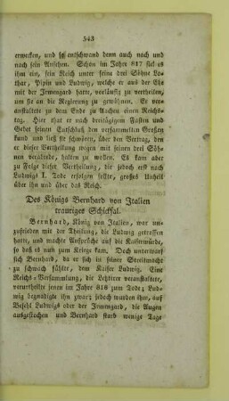 Des Koenigs Bernhard von Italien trauriges Schicksal