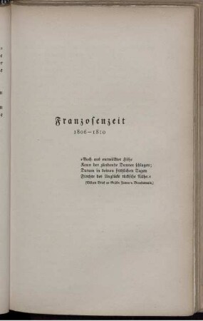 Franzosenzeit 1806-1810