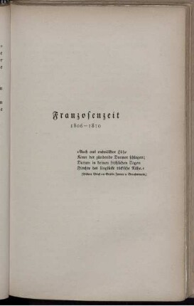 Franzosenzeit 1806-1810