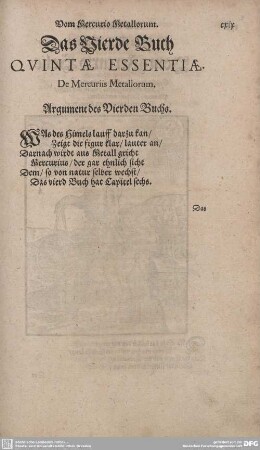 Vom Mercurio Metallorum. Das Vierde Buch QUINTAE ESSENTIAE.