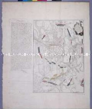 Plan der Schlacht bei Prag vom 6. Mai 1757; Breslau, August 1757
