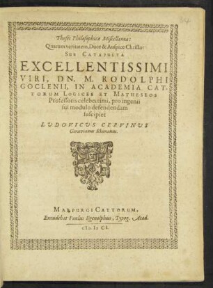 Theses Philosophicae Miscellaneae