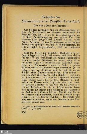 Geschichte des Frauenturnens in der Deutschen Turnerschaft