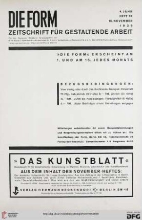 Heft 22 (15. November 1929)