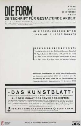 Heft 22 (15. November 1929)