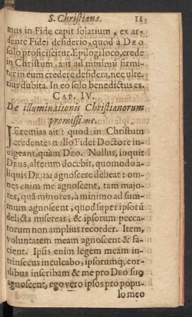 Cap. IV. De illuminationis Christianorum promissione.