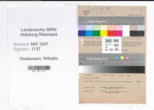 Entnazifizierung Wilhelm Huelsmann , geb. 16.02.1888 (Angestellter)