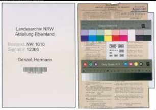 Entnazifizierung Hermann Genzel , geb. 18.09.1922 (Steuerinspektor)