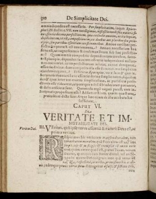Caput VI. De Veritate Et Immutabilitate Dei.
