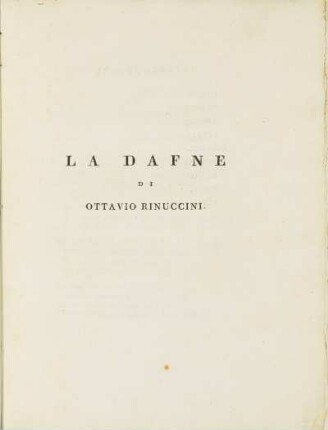 La Dafne Di Ottavio Rinuccini