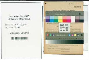 Entnazifizierung Johann Sinsbeck , geb. 12.09.1904 (Landwirt)