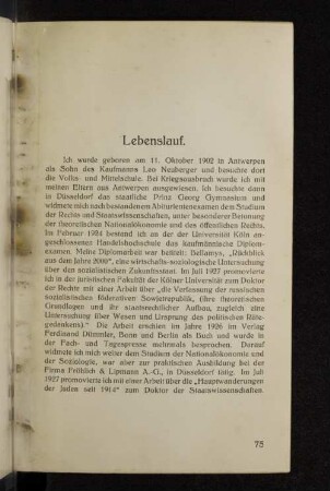 Lebenslauf.