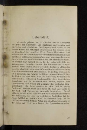 Lebenslauf.