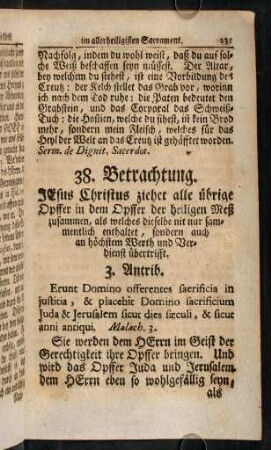 235-248, 38. Betrachtung. JEsus Christus ziehet alle uebrige Opffer in dem Opffer der heiligen Meß zusammen, ... - 39. Betrachtung. Das Opffer der heiligen Meß ist ein Opffer des Lobs...