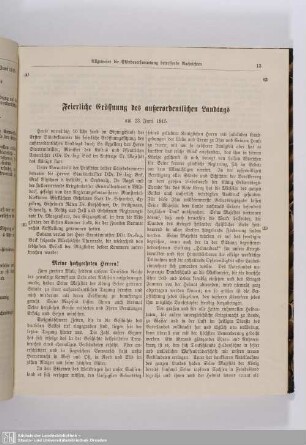 Feierliche Eröffnung des außerordentlichen Landtags