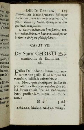 Caput VII. De Statu Christi Exinanitionis & Exaltationis.