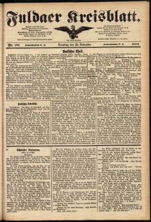 Ausgabe vom Dienstag, den 25. November 1902.