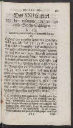 Das XXII Capitel von den zusammengesetzten wie auch Schein-Schlüssen