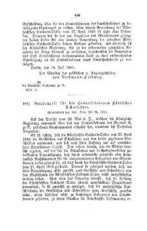 Gnadenzeit für die Hinterbliebenen der städtischer Schullehrer : [IV. Seminarien, Bildung der Lehrer und deren persönliche Verhältnisse]