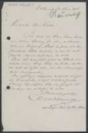 Brief von Nicolaas Willem Pieter Rauwenhoff an Unbekannt