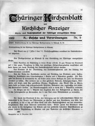 Nr. 9 : 16. Dezember 1922