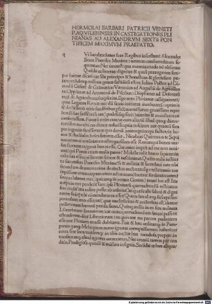 Castigationes: Plinianae Hermolai Barbari Aquileiensis Pontificis, 1