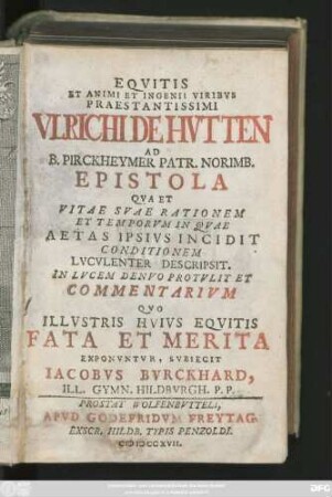 [1]: Qvo Illvstris Hvivs Eqvitis Fata Et Merita