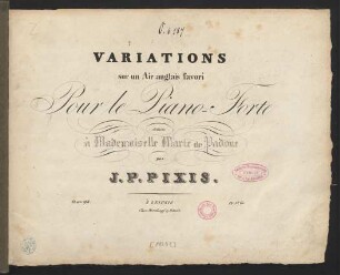 Variations sur un Air anglais favori : Pour le Piano-Forte : Oeuv. 93.