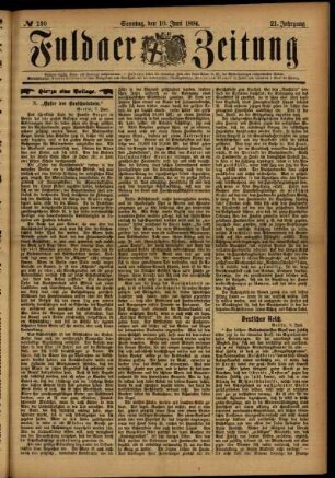 Erste Ausgabe vom Sonntag, den 10. Juni 1894.