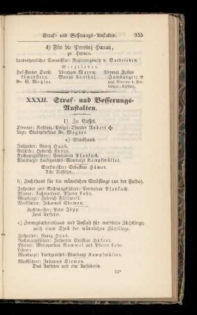XXXII. Straf= und Besserungs=Anstalten.