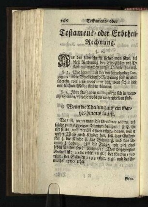 Testament- oder Erbtheil-Rechnung