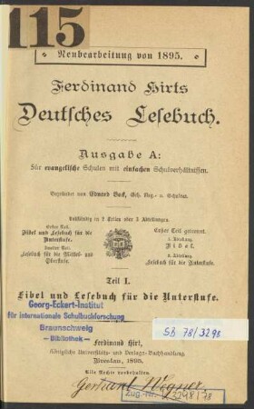 Teil 1, [Schülerband]: Fibel und Lesebuch für die Unterstufe