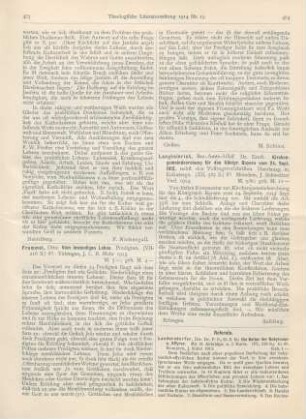 473-474 [Rezension] Frommel, Otto, Vom inwendigen Leben. Predigten