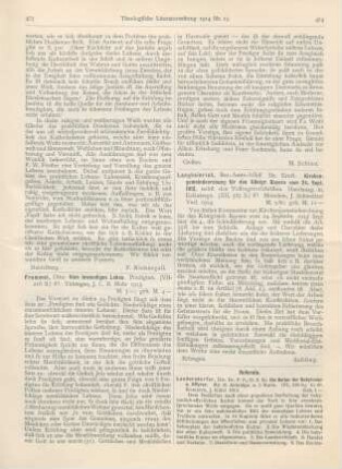 473-474 [Rezension] Frommel, Otto, Vom inwendigen Leben. Predigten