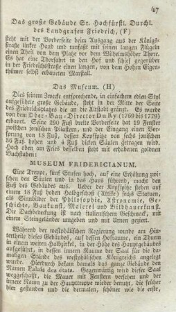 Das große Gebäude Sr. hochfürstl. Durchl. des Landgrafen Friedrich, (F).