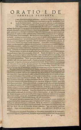 Oratio I. De Samuele Propheta.