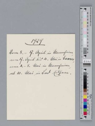 [Reiseplan 1929]