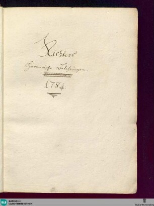 Harmonische Belehrungen - Mus. Hs. 1132