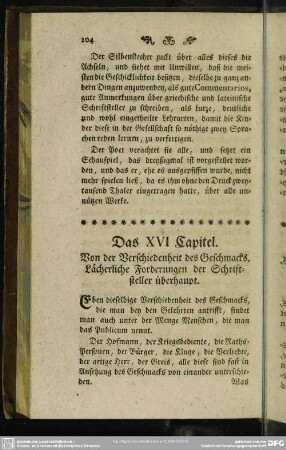 Das XVI. Capitel. Von der Verschiedenheit des Geschmacks