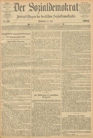 No 29. Donnerstag, 16. Juli 1885.