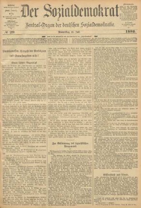 No 29. Donnerstag, 16. Juli 1885.