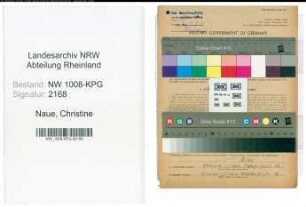 Entnazifizierung Christine Naue , geb. 21.01.1898 (Waerterin)