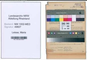 Entnazifizierung Maria Leisse , geb. 02.12.1900 (Zahnaerztin)