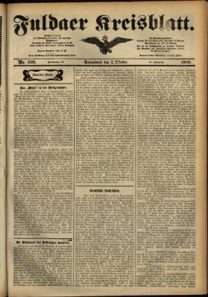 Zweite Ausgabe vom Samstag, den 02. Oktober 1909.