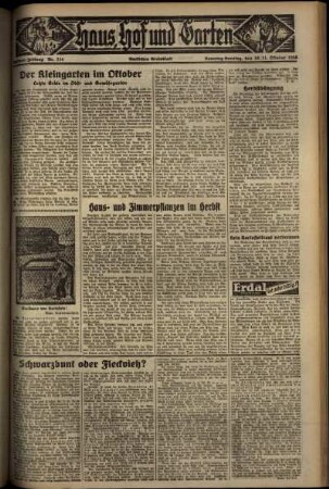 Zweite Ausgabe vom Sonntag, den 11. Oktober 1936.