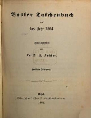 Basler Taschenbuch, 12. 1864